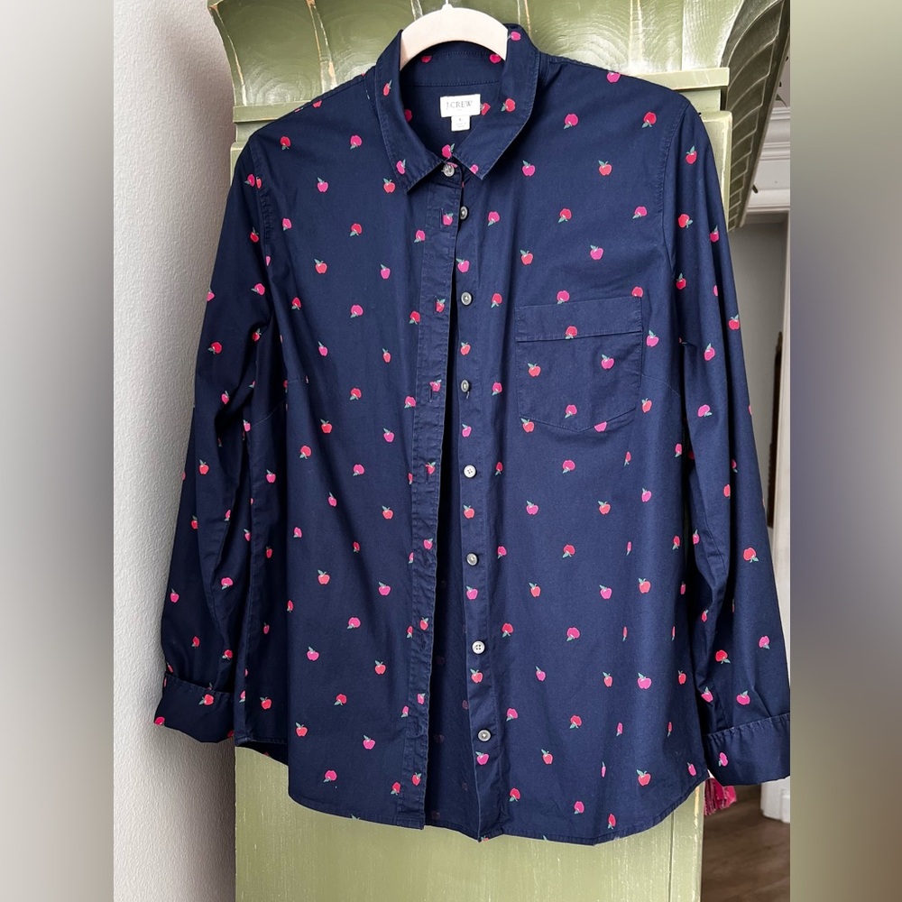 Tommy Hilfiger Dark Blue Shirt with Red Apple Design